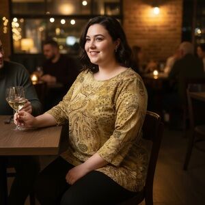 Avenue Gold Patterned Top